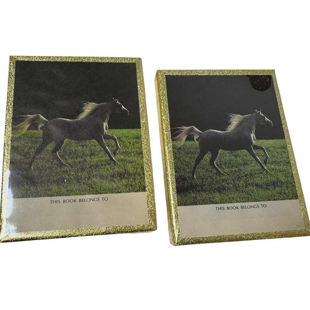 Vintage Antioch Bookplate Company Horse Bookplates Set of 2 Boxes Made in USA